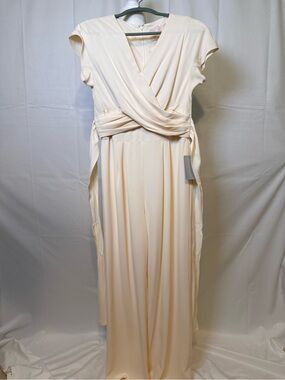NWT Girl Meets Glam Elegant Cream Wrap-Front  Women’s Jumper